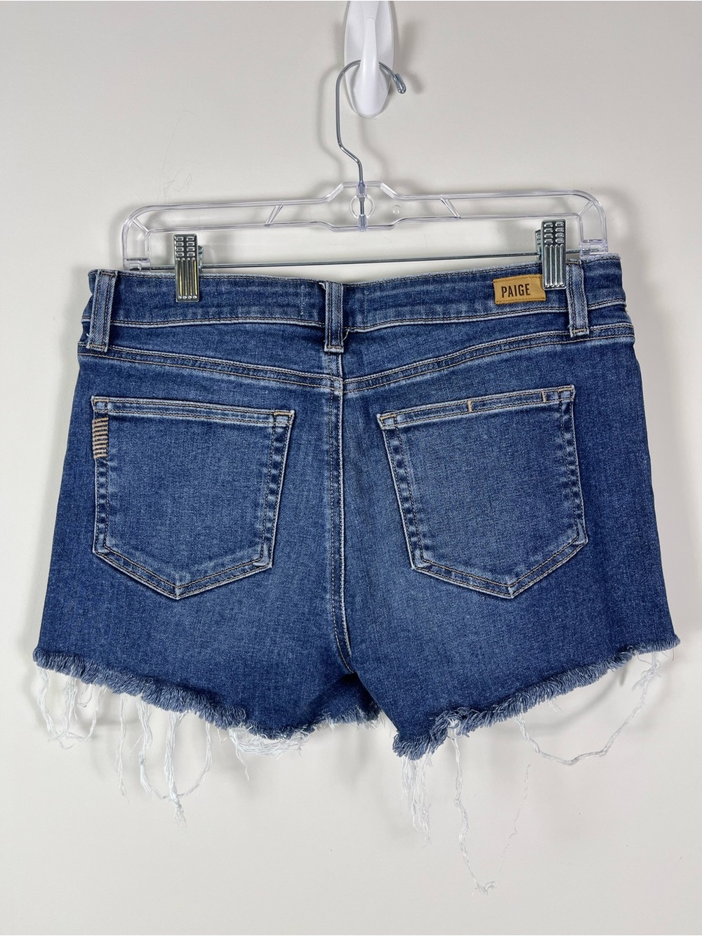 Paige Parker Short Shorts Size 27 Distressed Denim Cutoff Festival Coachella - Picture 4 of 12